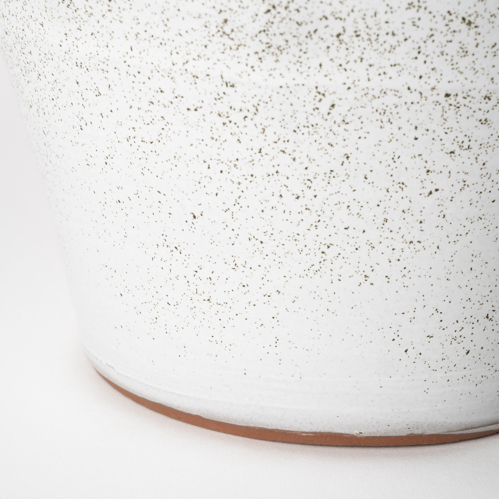 14" White Abstract Cylinder Ceramic Table Vase - Loft&Timber