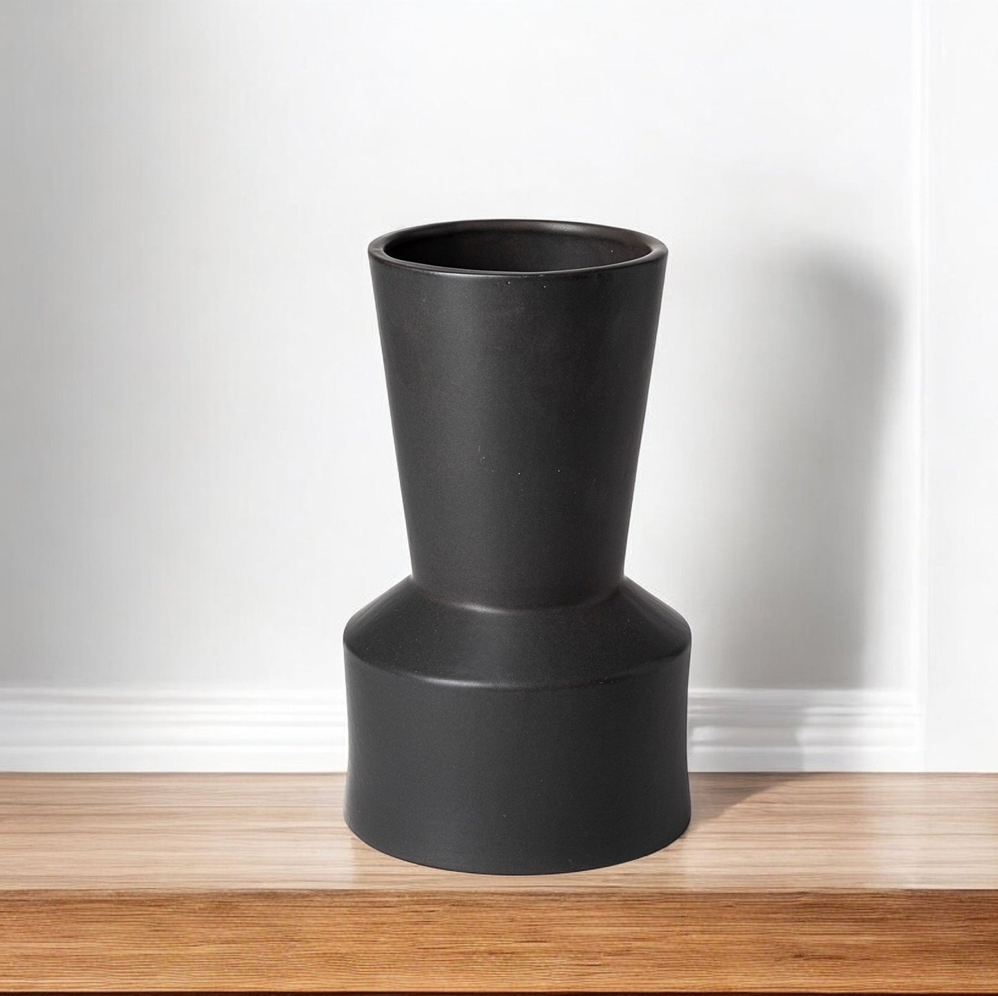 9" Black Abstract Cylinder Ceramic Table Vase - Loft&Timber