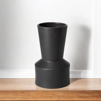 9" Black Abstract Cylinder Ceramic Table Vase - Loft&Timber