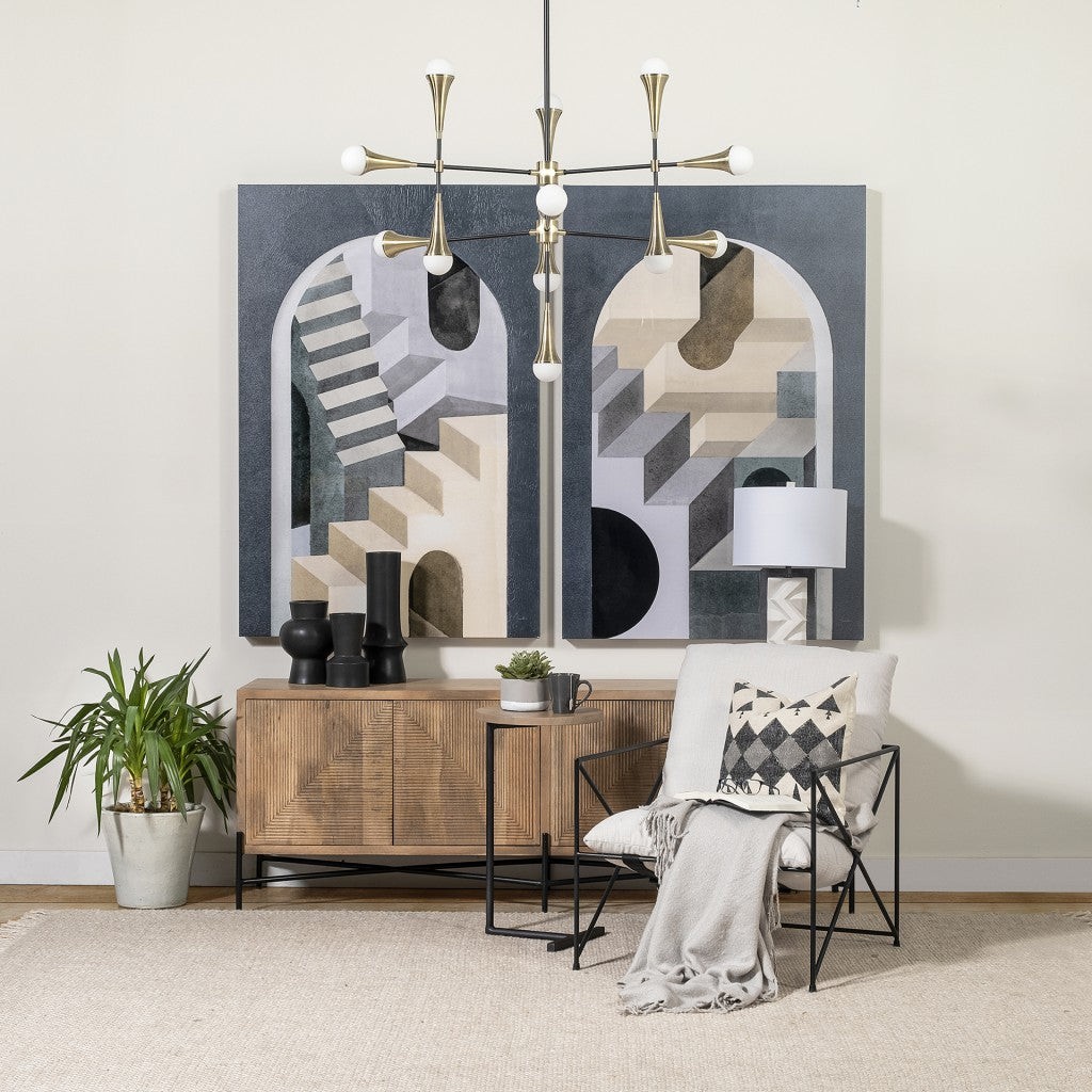 9" Black Abstract Cylinder Ceramic Table Vase - Loft&Timber