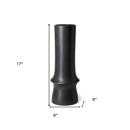 17" Black Abstract Cylinder Ceramic Table Vase - Loft&Timber