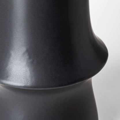 17" Black Abstract Cylinder Ceramic Table Vase - Loft&Timber