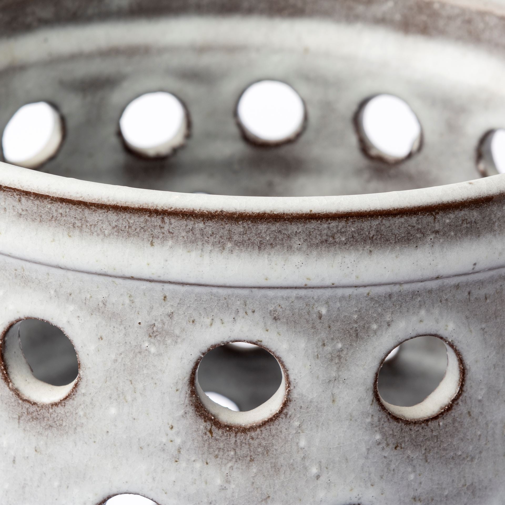 19" White Abstract Cylinder Ceramic Table Vase - Loft&Timber