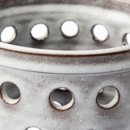 19" White Abstract Cylinder Ceramic Table Vase - Loft&Timber