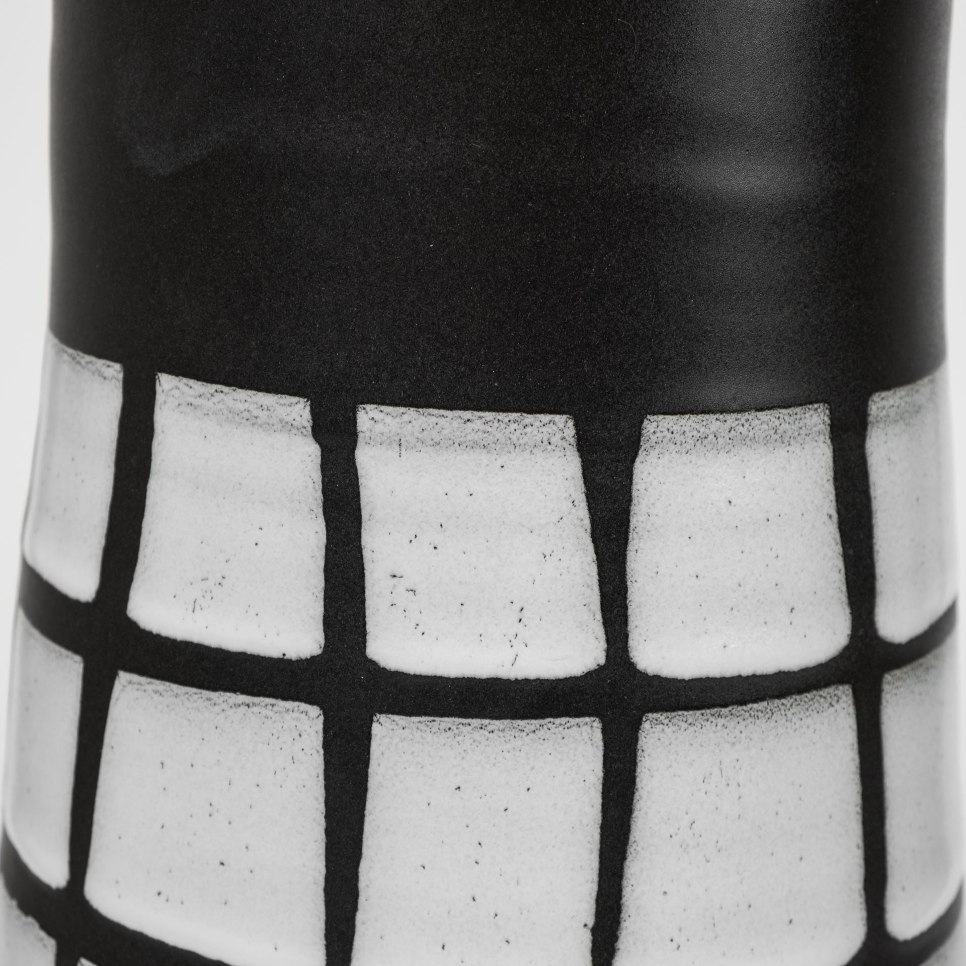 24" Black And White Abstract Cylinder Ceramic Table Vase - Loft&Timber