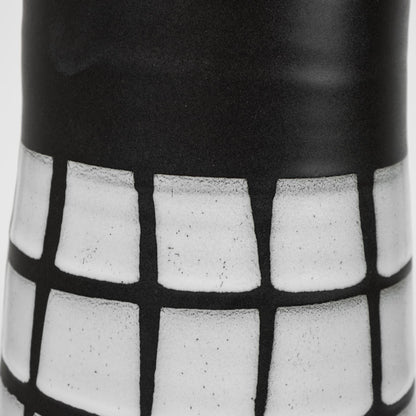 24" Black And White Abstract Cylinder Ceramic Table Vase - Loft&Timber