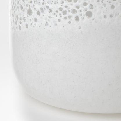 8" White Abstract Cylinder Crystal Glass Table Vase - Loft&Timber