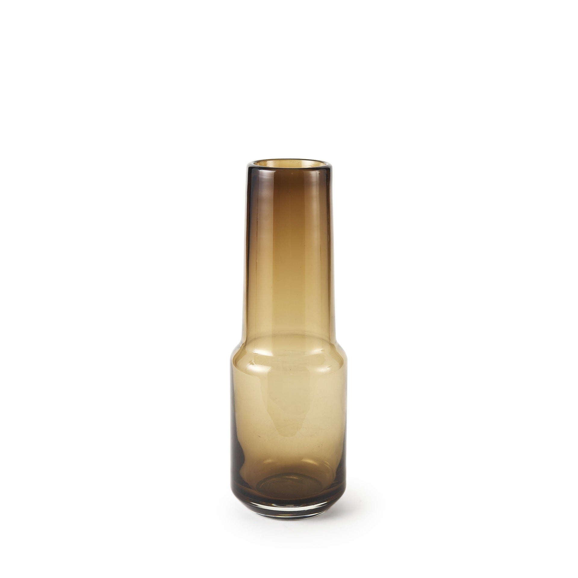 12" Brown Cylinder Crystal Glass Table Vase - Loft&Timber