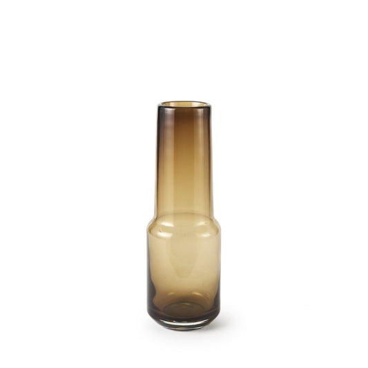 12" Brown Cylinder Crystal Glass Table Vase - Loft&Timber