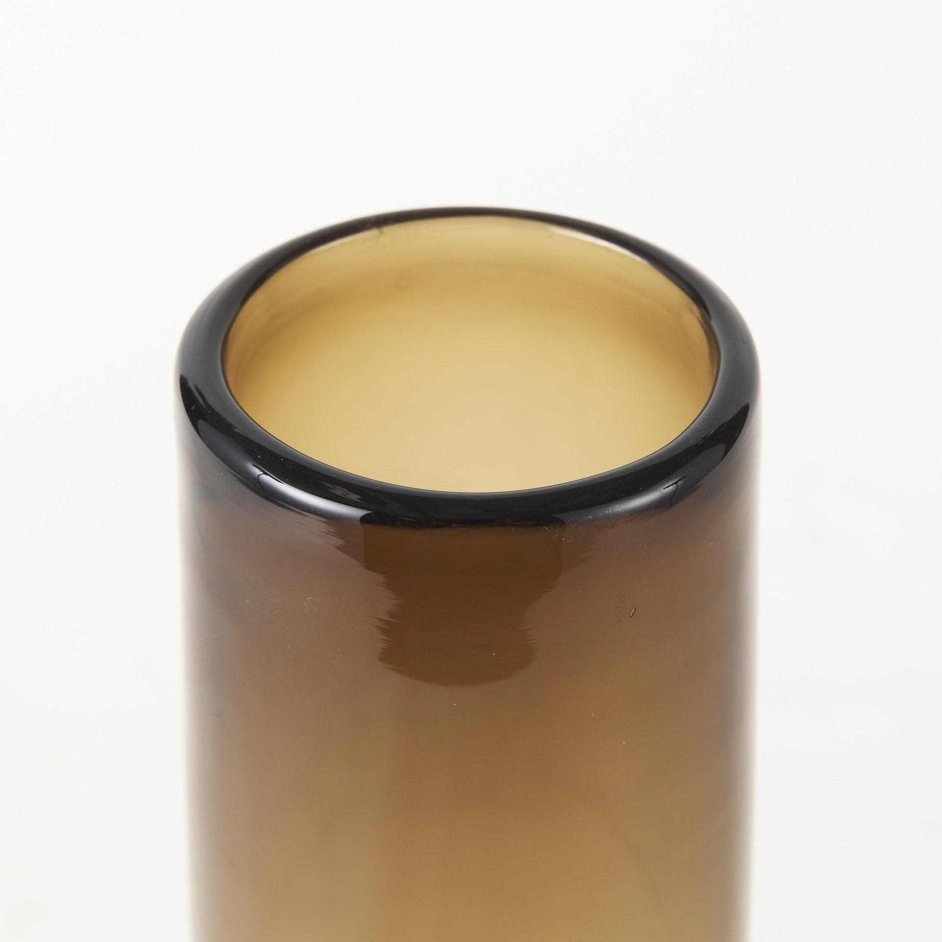 12" Brown Cylinder Crystal Glass Table Vase - Loft&Timber
