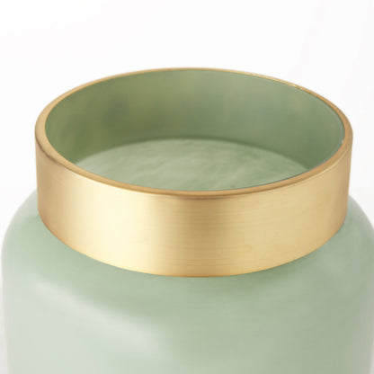 10" Green Abstract Cylinder Crystal Glass Table Vase - Loft&Timber