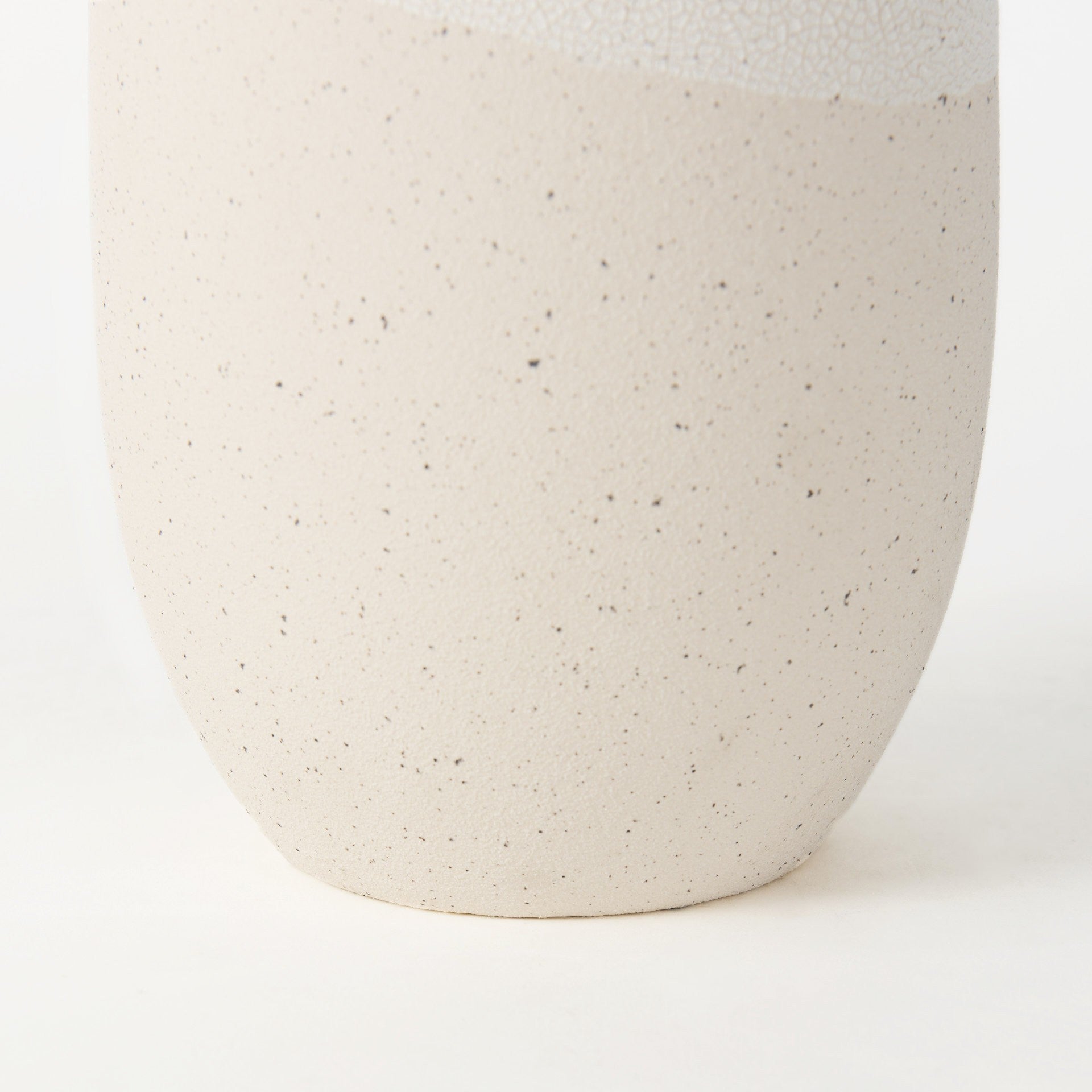 14" Cream Abstract Cylinder Ceramic Table Vase - Loft&Timber
