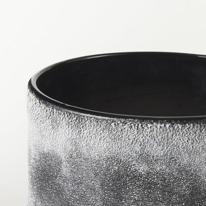 6" Brown And Black Abstract Cylinder Ceramic Table Vase - Loft&Timber