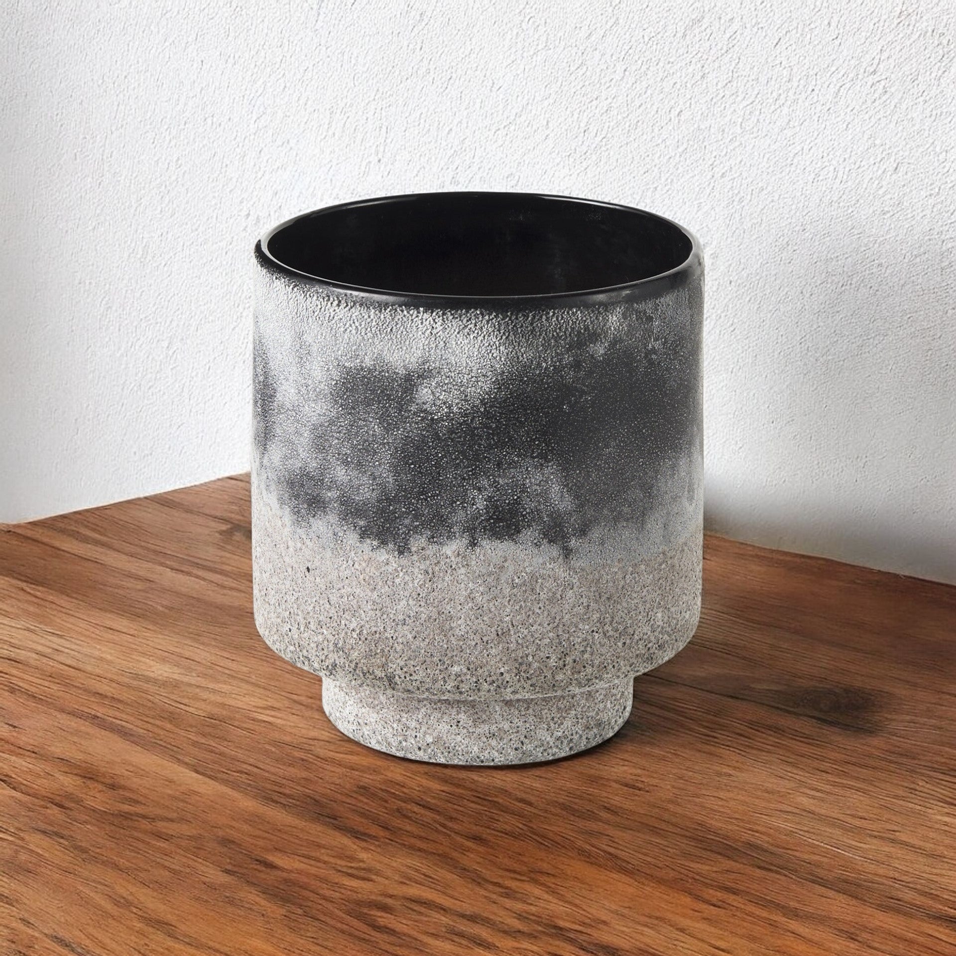 6" Brown And Black Abstract Cylinder Ceramic Table Vase - Loft&Timber