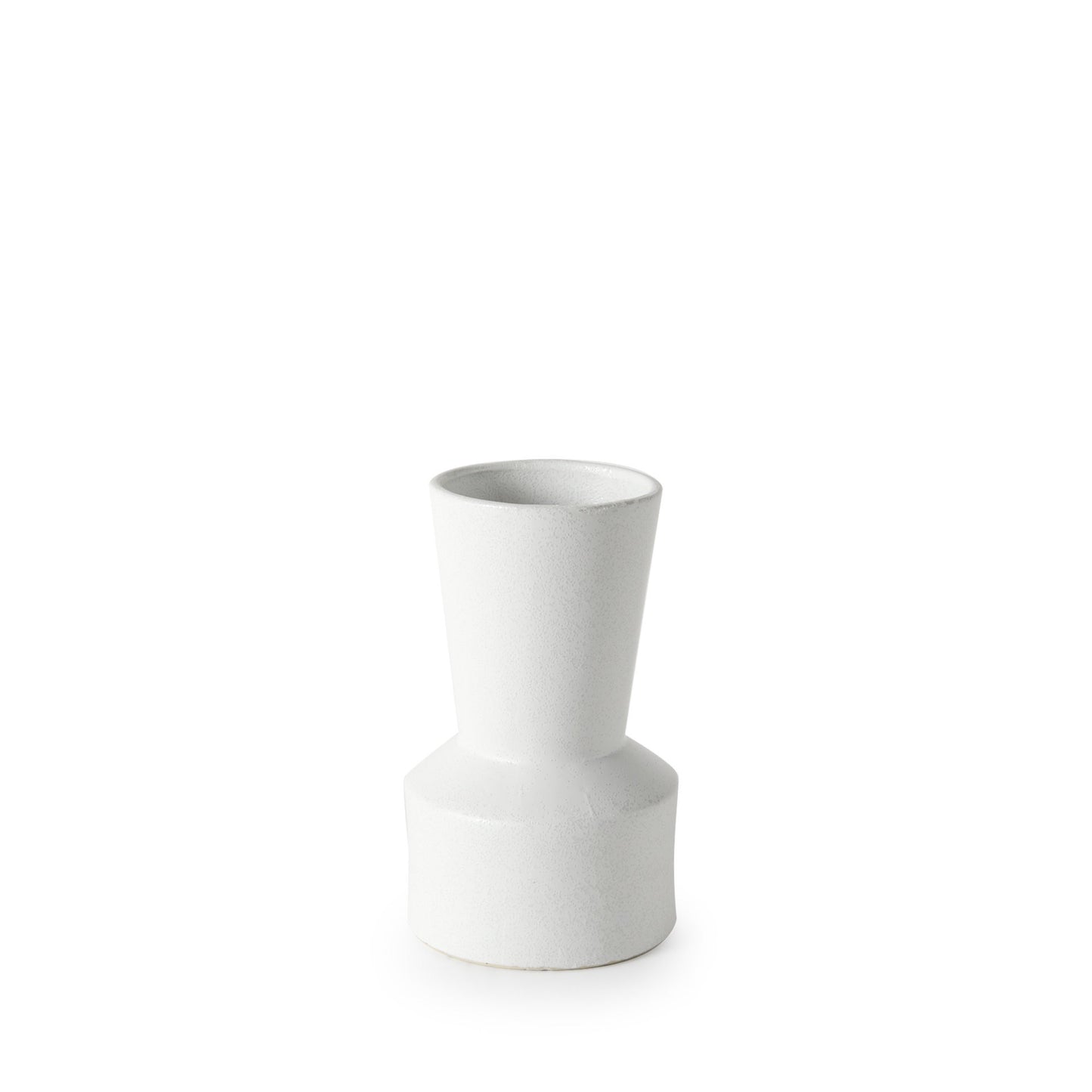 9" White Abstract Cylinder Ceramic Table Vase - Loft&Timber