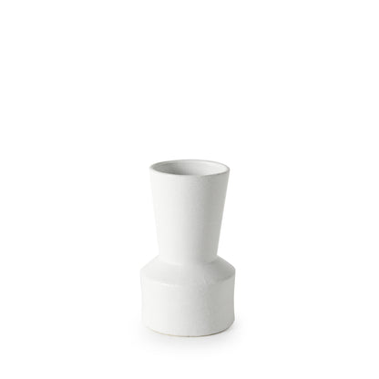 9" White Abstract Cylinder Ceramic Table Vase - Loft&Timber