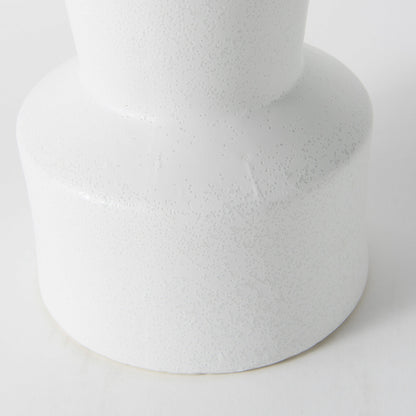 9" White Abstract Cylinder Ceramic Table Vase - Loft&Timber