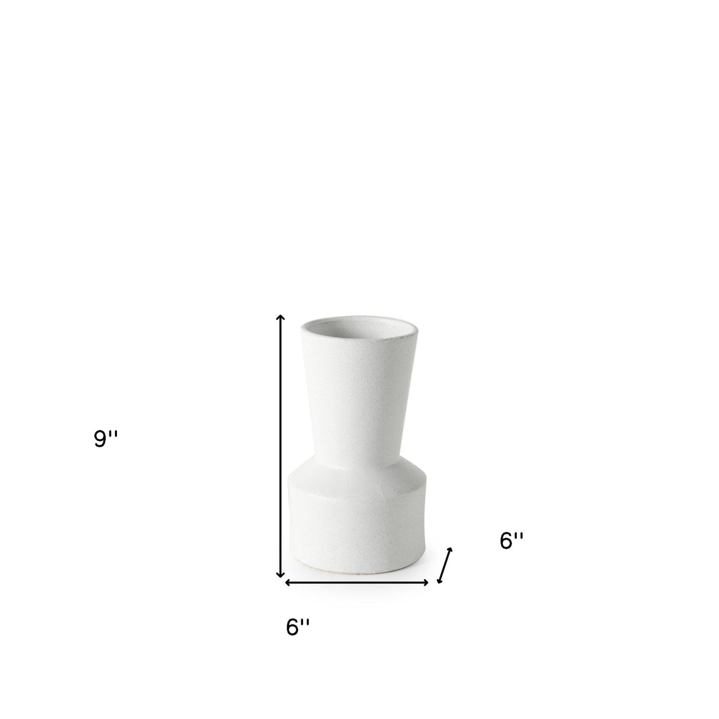 9" White Abstract Cylinder Ceramic Table Vase - Loft&Timber