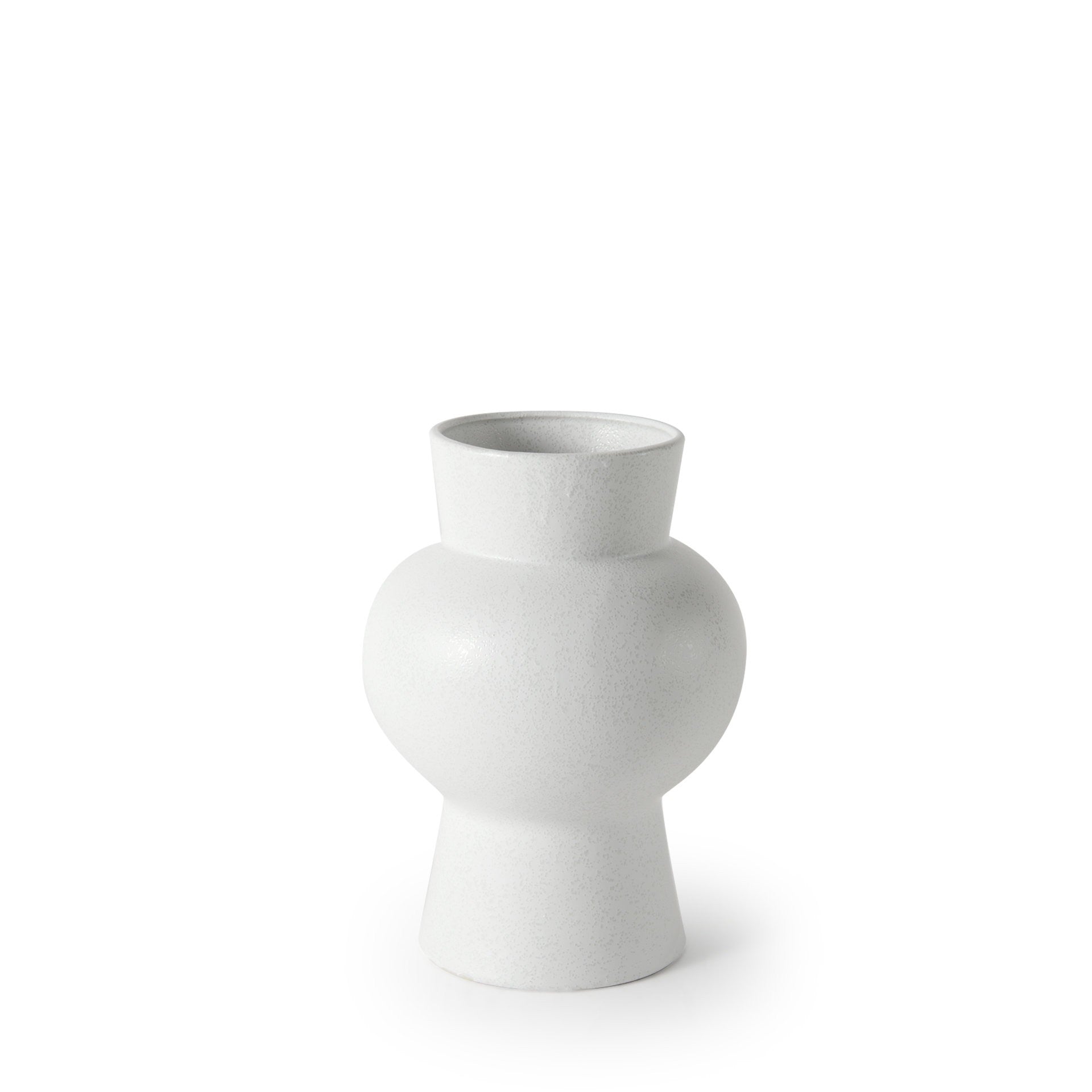 11" White Abstract Cylinder Ceramic Table Vase - Loft&Timber