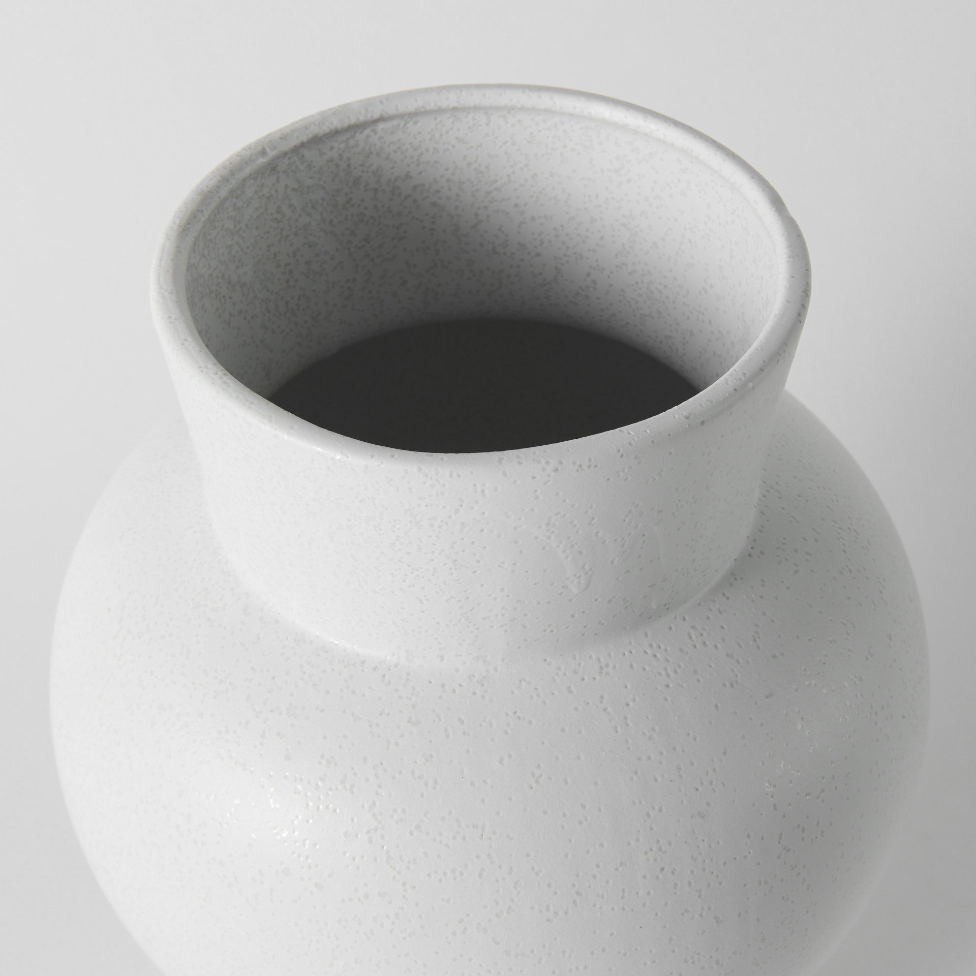 11" White Abstract Cylinder Ceramic Table Vase - Loft&Timber