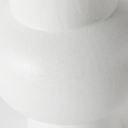 11" White Abstract Cylinder Ceramic Table Vase - Loft&Timber