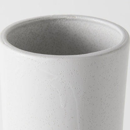 17" White Abstract Cylinder Ceramic Table Vase - Loft&Timber