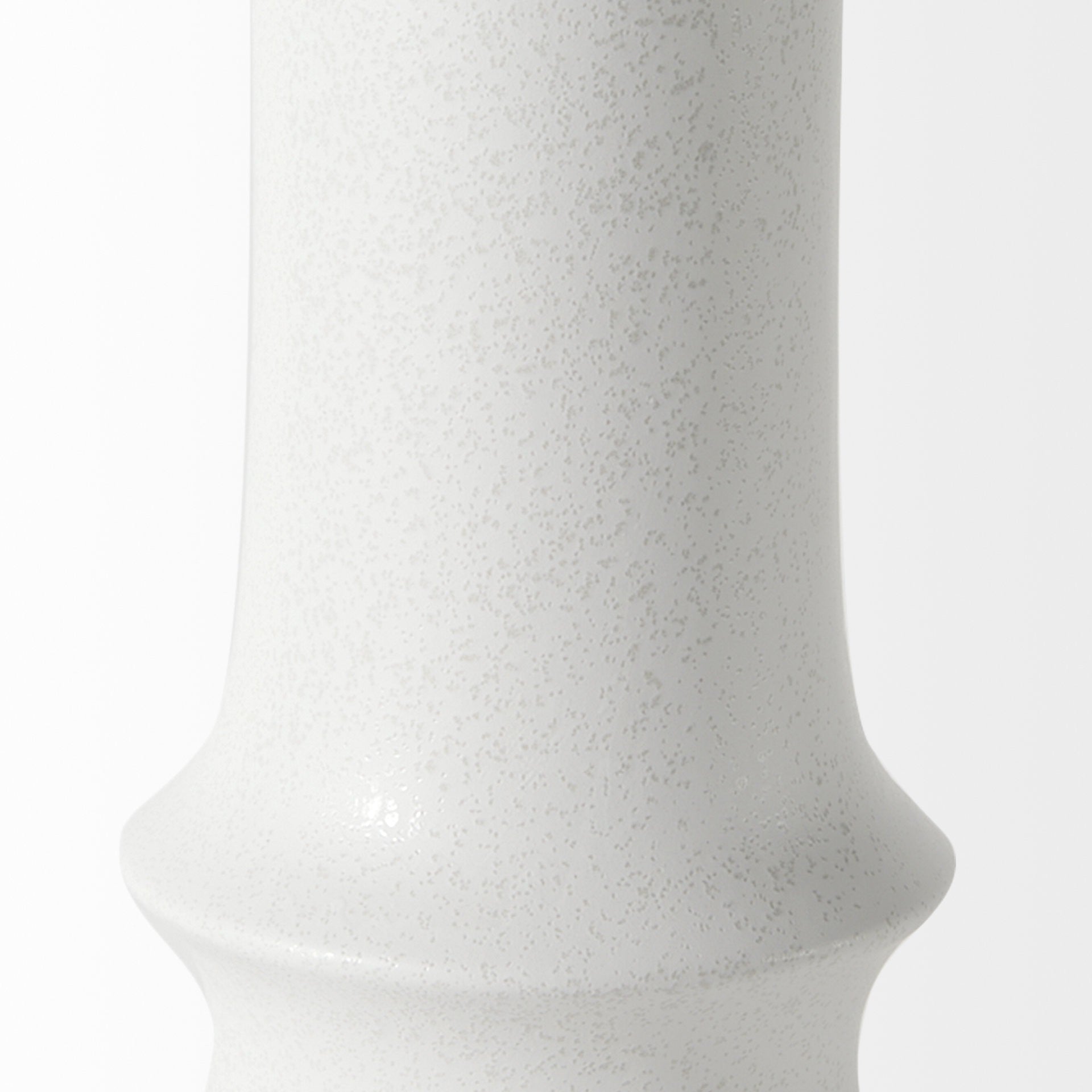 17" White Abstract Cylinder Ceramic Table Vase - Loft&Timber