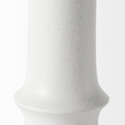 17" White Abstract Cylinder Ceramic Table Vase - Loft&Timber