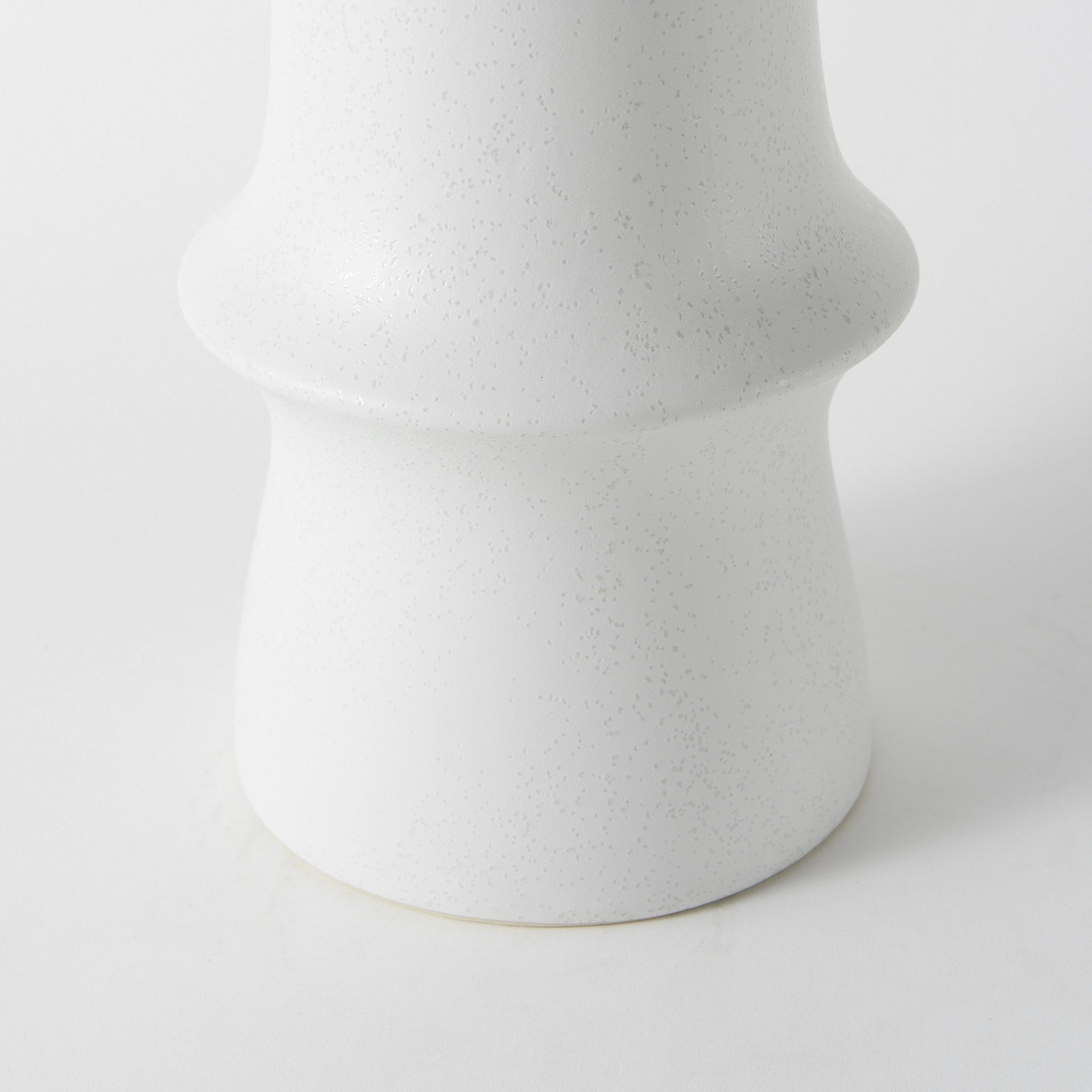 17" White Abstract Cylinder Ceramic Table Vase - Loft&Timber
