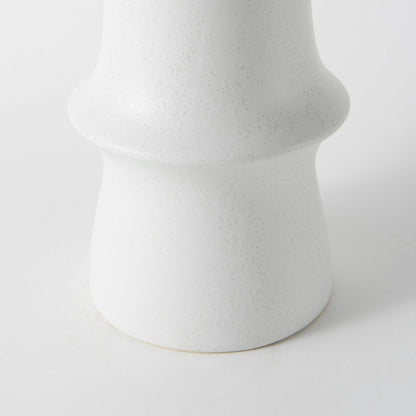 17" White Abstract Cylinder Ceramic Table Vase - Loft&Timber