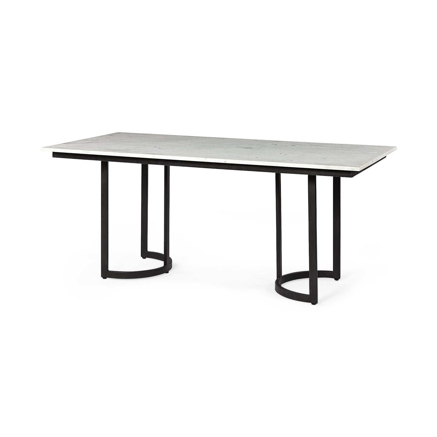 71" White And Black Dining Table - Loft&Timber