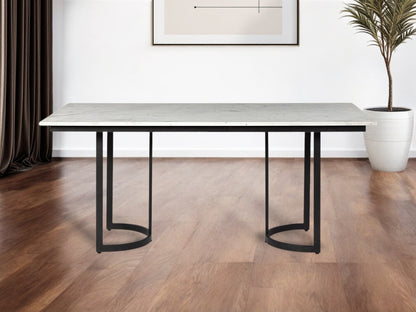 71" White And Black Dining Table - Loft&Timber