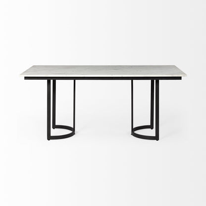 71" White And Black Dining Table - Loft&Timber