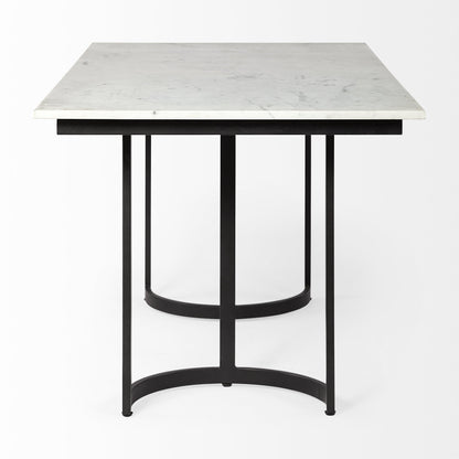 71" White And Black Dining Table - Loft&Timber