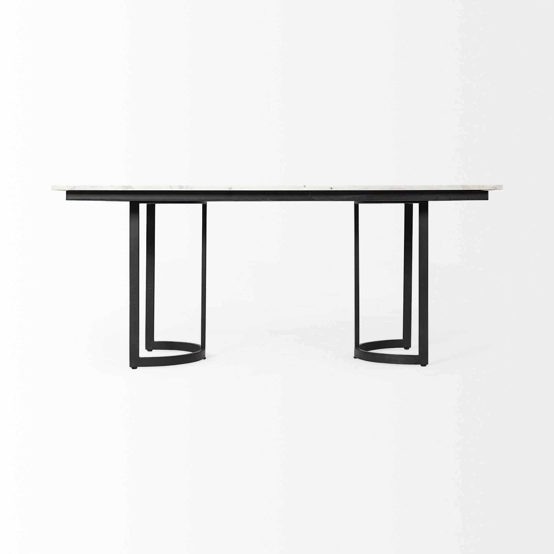 71" White And Black Dining Table - Loft&Timber