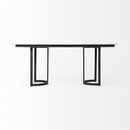 71" White And Black Dining Table - Loft&Timber