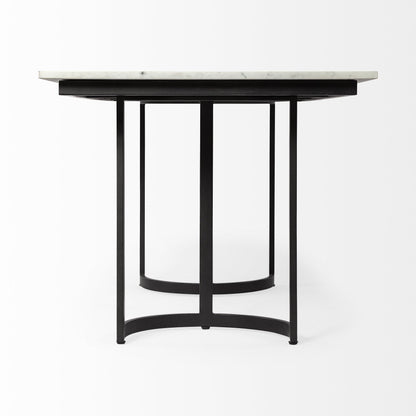 71" White And Black Dining Table - Loft&Timber