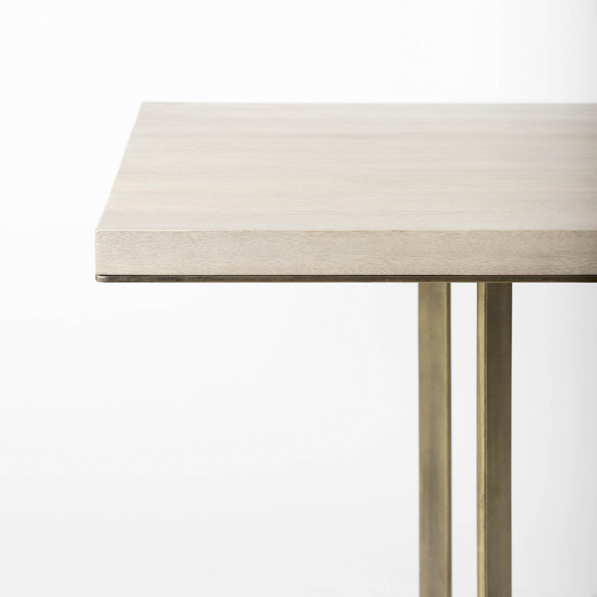 Modern Square Wood and Gold Dining Table - Loft&Timber