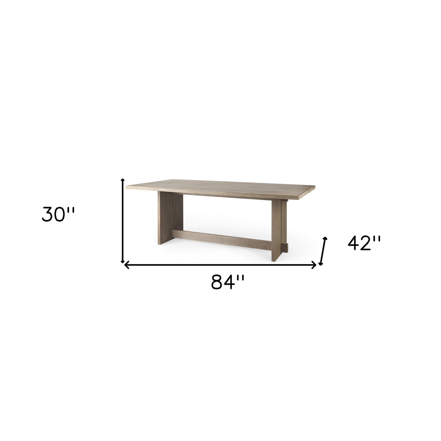84" Taupe Dining Table - Loft&Timber