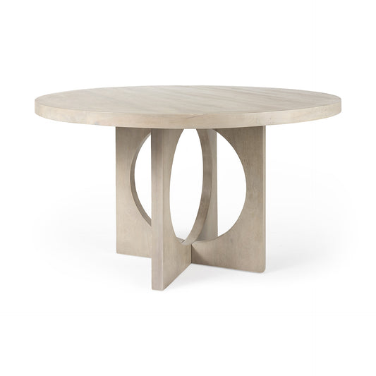 54" Natural Rounded Pedestal Base Dining Table - Loft&Timber