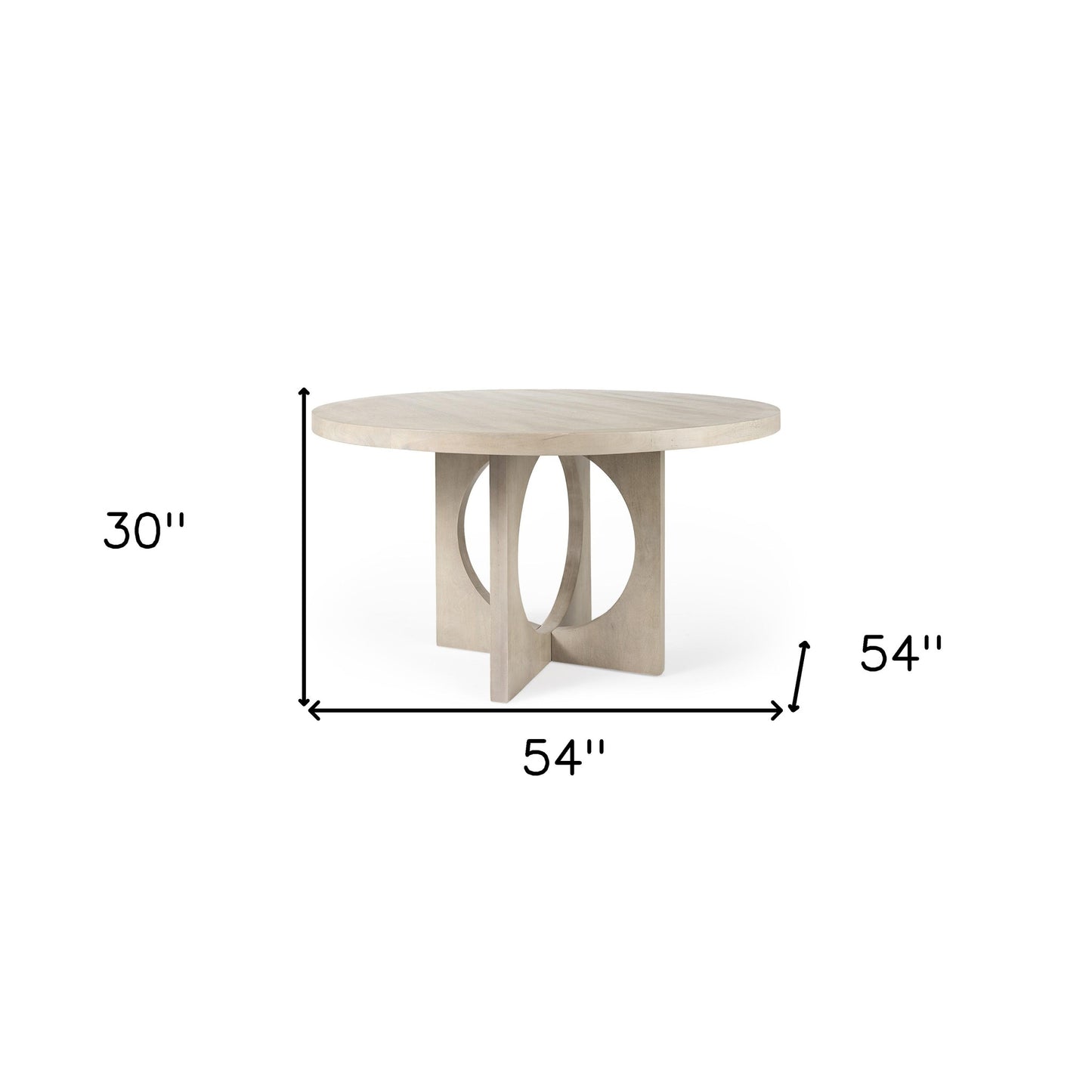 54" Natural Rounded Pedestal Base Dining Table - Loft&Timber