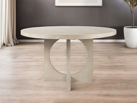 54" Natural Rounded Pedestal Base Dining Table - Loft&Timber