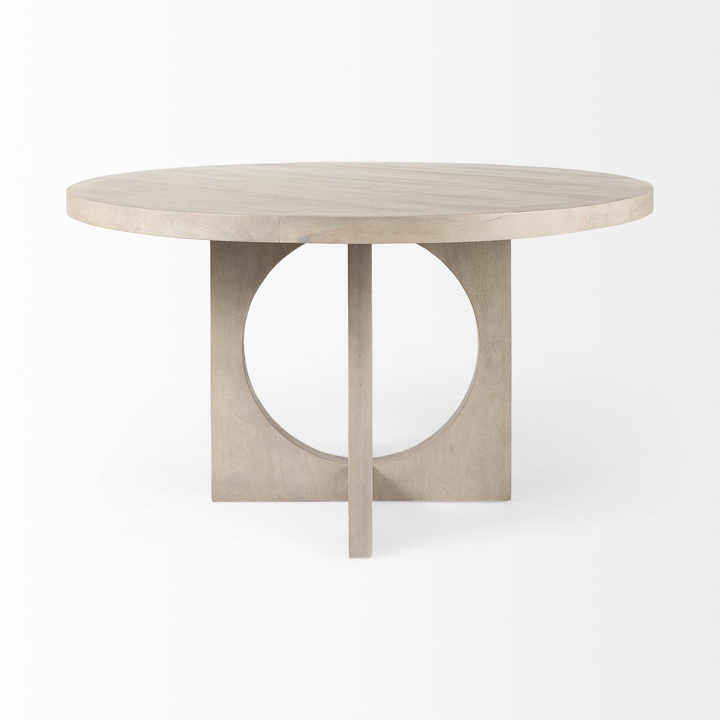 54" Natural Rounded Pedestal Base Dining Table - Loft&Timber