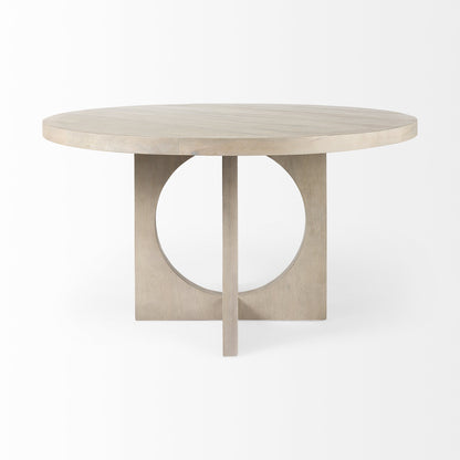 54" Natural Rounded Pedestal Base Dining Table - Loft&Timber
