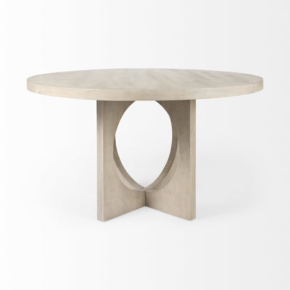 54" Natural Rounded Pedestal Base Dining Table - Loft&Timber