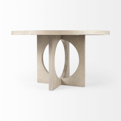 54" Natural Rounded Pedestal Base Dining Table - Loft&Timber