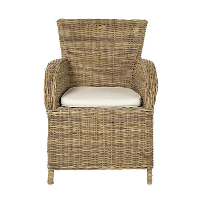 Set of Two Cream and Tan Dining Arm Chairs - Loft&Timber