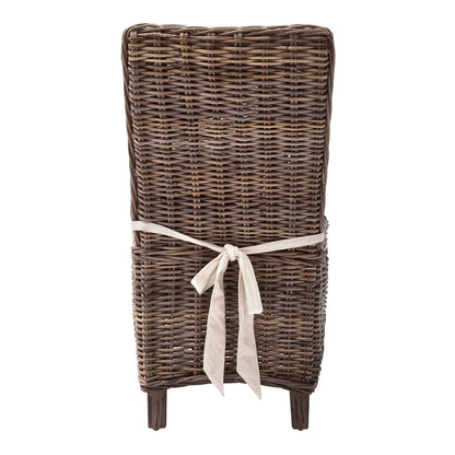 Set of Two Cream and Brown Dining Parsons Chairs - Loft&Timber