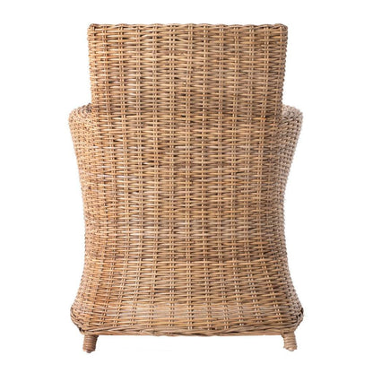 Set of Two Cream And Natural Rattan Dining Arm Chairs - Loft&Timber