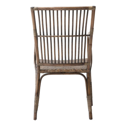 Set of Two Natural Rattan Slat Back Dining Arm Chairs - Loft&Timber